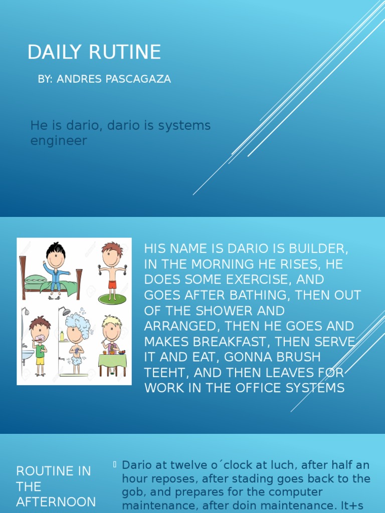 Dario's Daily Routine Overview | PDF | Self-Improvement