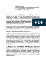 Resumen Del Documento de Activación de La Carta Democrática de La OEA