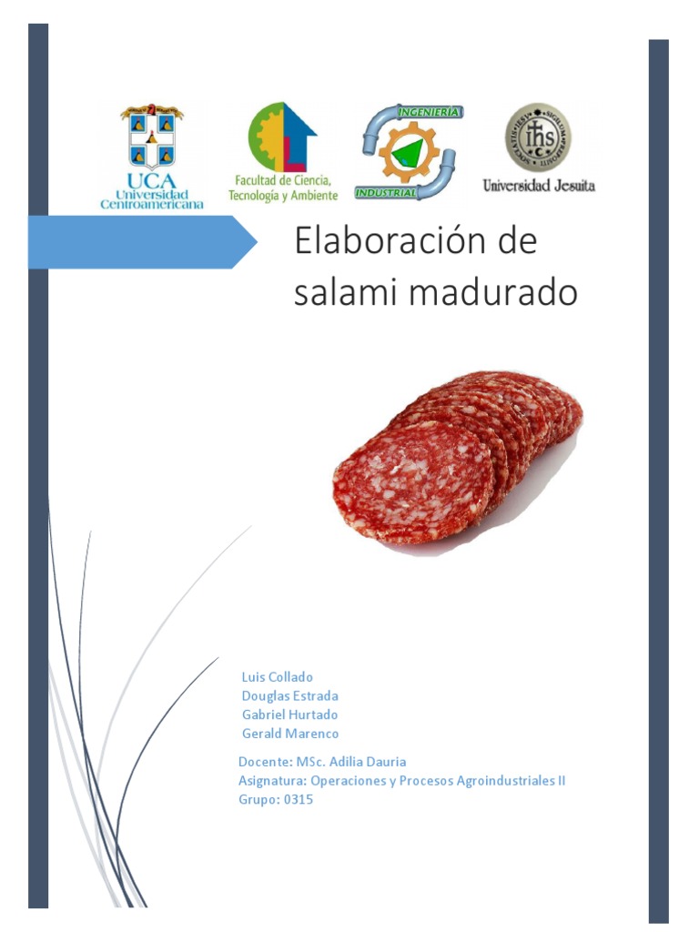 Elaboración de Salami Madurado Carne Vitamina