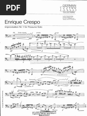 Crespo Improvisation No.1 For Trombone PDF