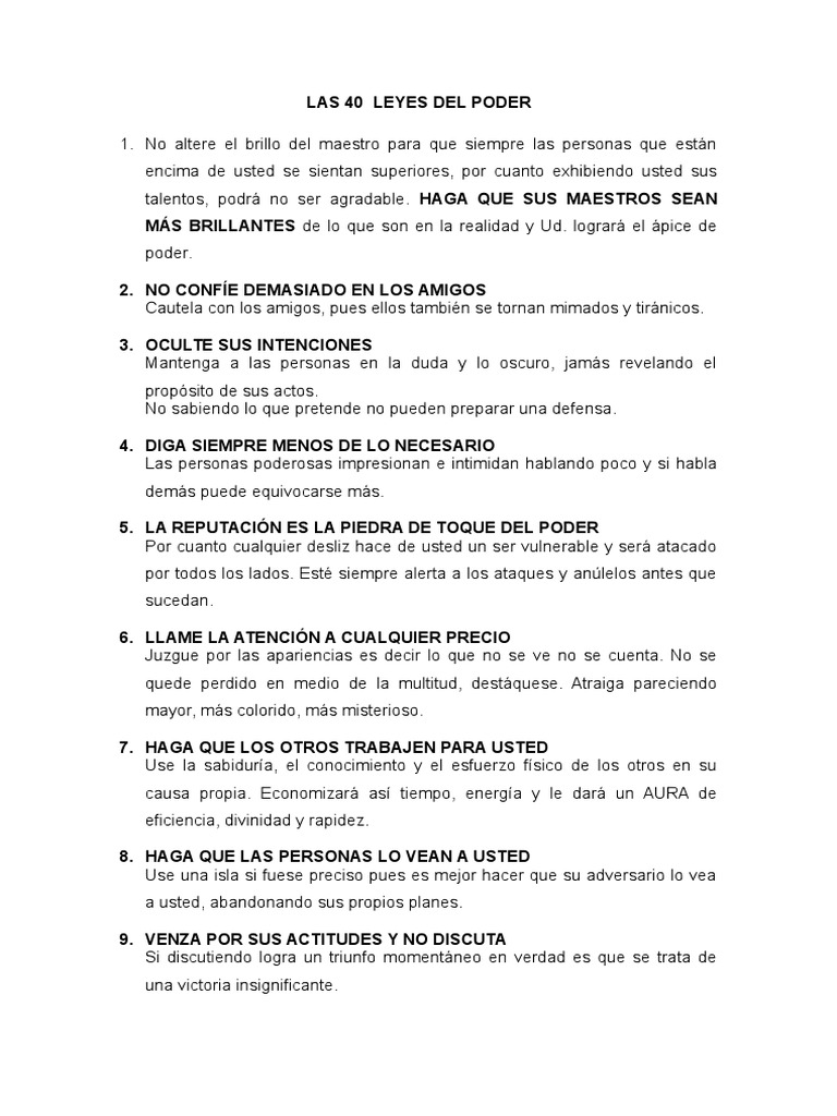 Los 40 Leyes Del Poder PDF