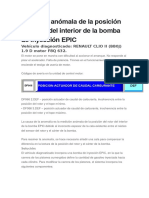 Medición Anómala de La Posición Del Rotor Del Interior de La Bomba de Inyección EPIC