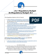 A1P Regulatory Budget Act