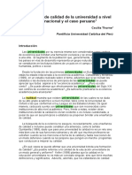 Indicadores de Calidad de La Universidad A Nivel Internacional y El Caso Peruano1