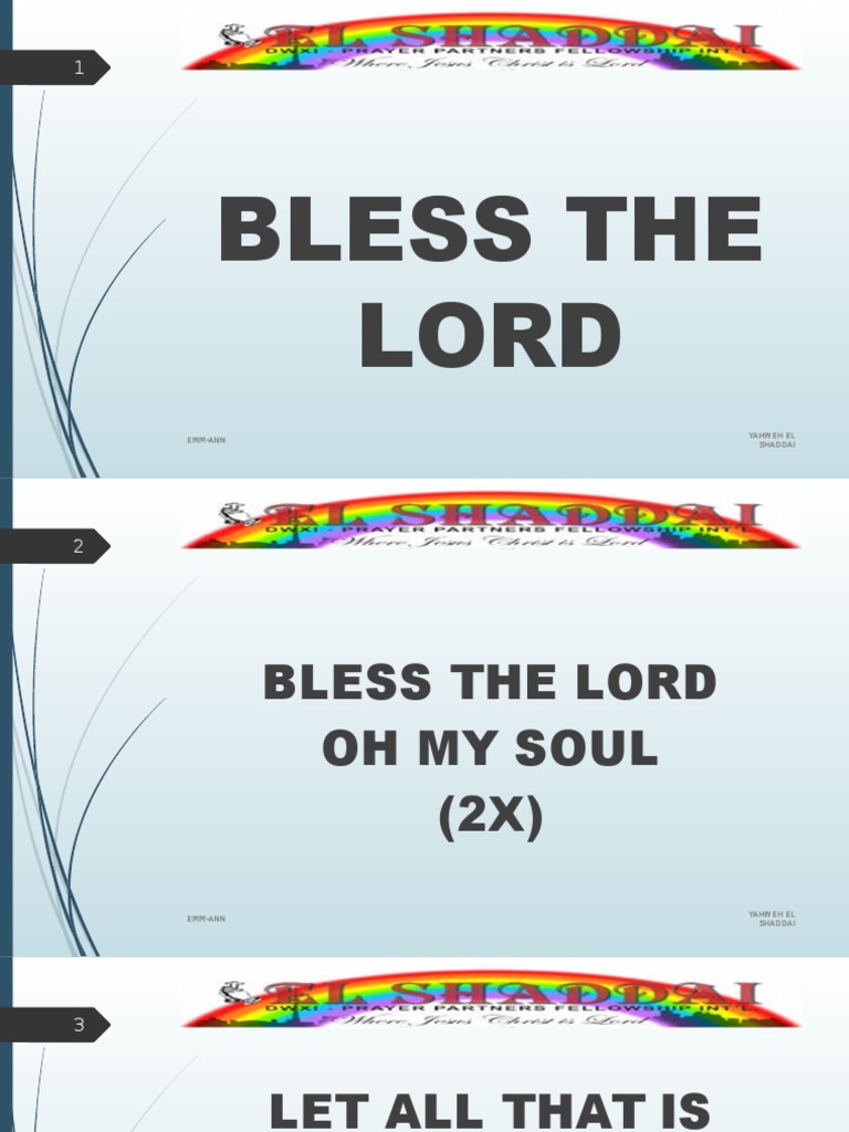 Bless the Lord, El Shaddai Lyrics | PDF | Yahweh | Names Of God In Judaism