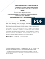 Rol Del Docente de Matematica en El Fortalecimiento de Cualidades Creativas