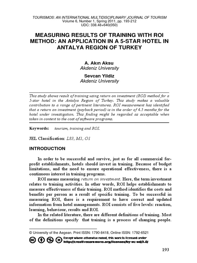 Measuring Training Result With ROI | PDF | Return On Investment ...