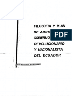 Filosofia y Plan de Accion Del Gobierno Revolucionario y Nacionalista Del Ecuador