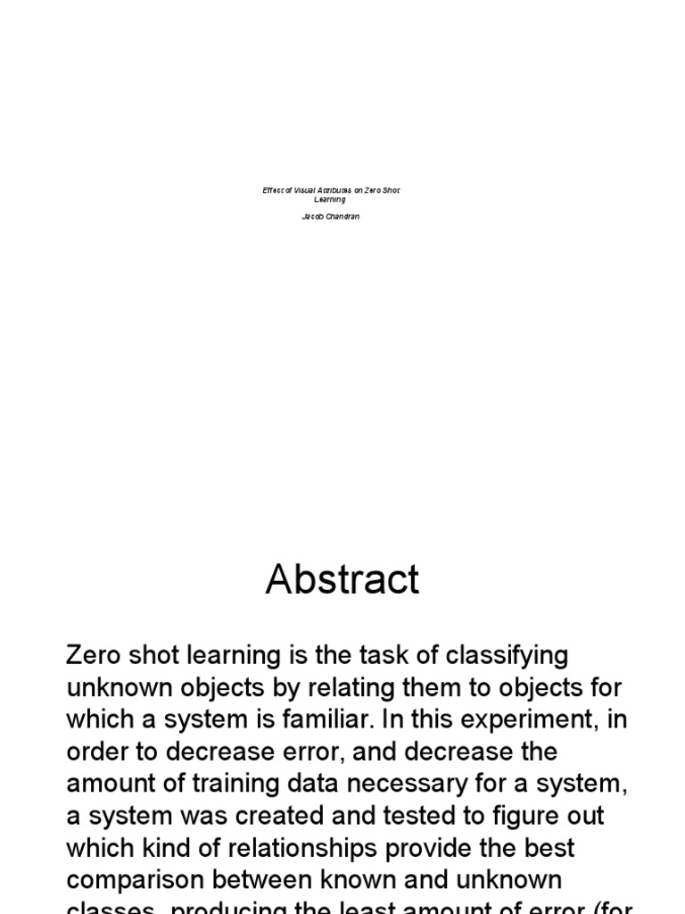 Visual Attributes in Zero Shot Learning | PDF | Statistical ...