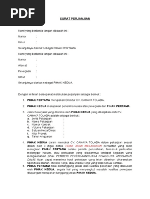 Contoh Surat Perjanjian Pinjam Nama Perusahaan