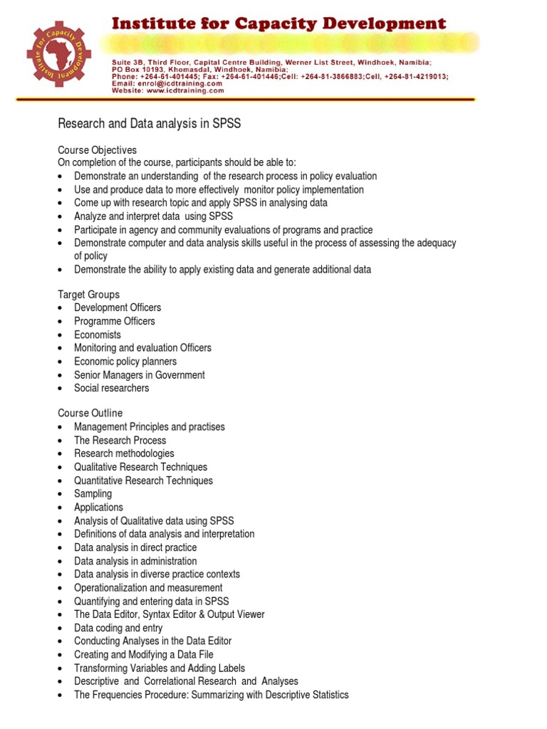 SPSS for Policy Research Methods | PDF | Data Analysis | Spss