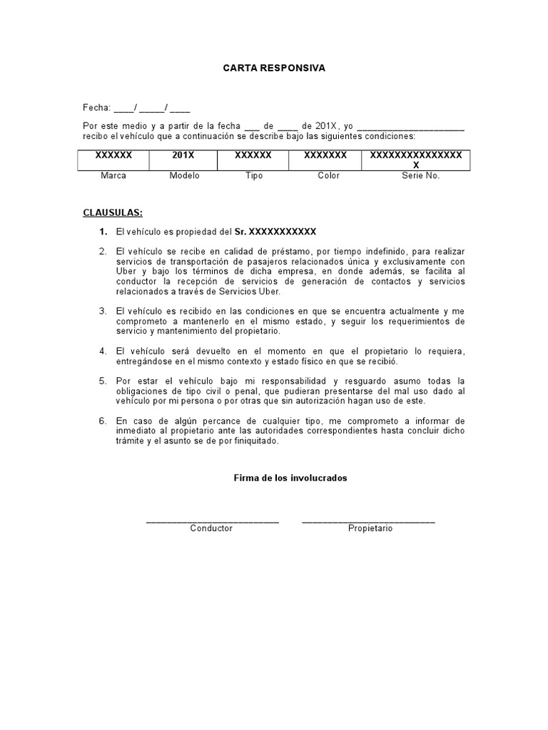 Carta Responsiva 2