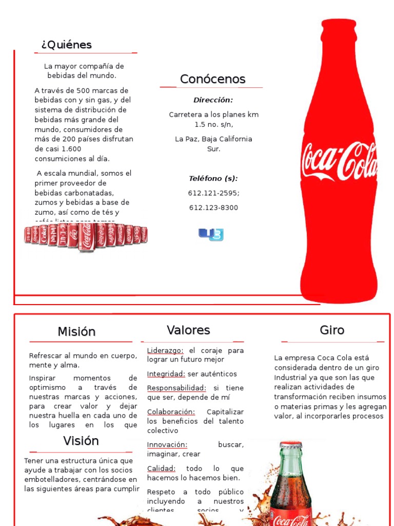 Triptico. COCACOLA  Coca Cola  Business