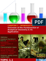 Chapter 1: Introduction: Overview of The Fundamental of Analytical Chemistry & Its Application