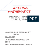 Additional Mathematics: Project Work TASK 2/2016