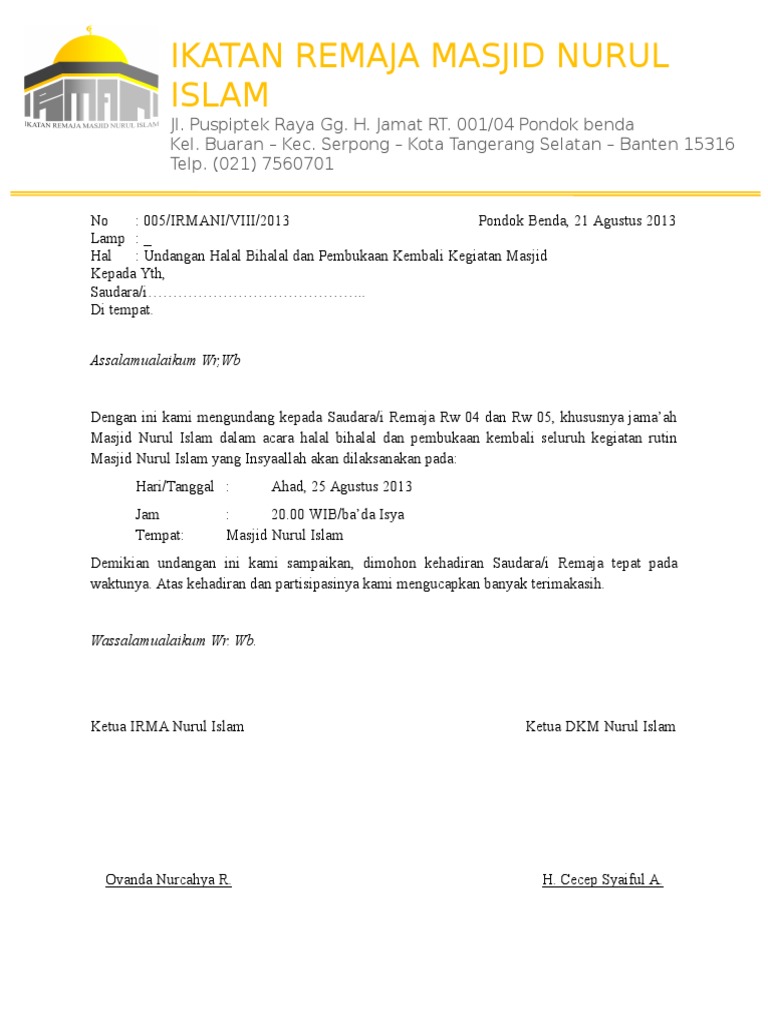 Contoh Cover Proposal Kegiatan Halal Bihalal Simak Gambar