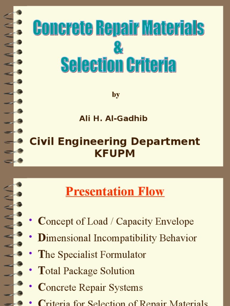 Criteria for Selecting Concrete Repair Materials | PDF | Epoxy | Concrete