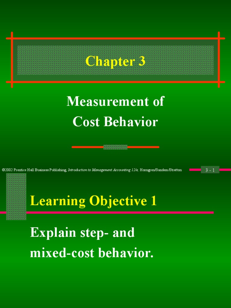 Measurement of Cost Behaviour PDF Management