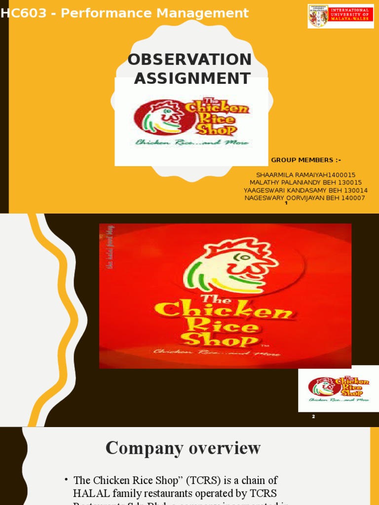 Chicken Rice Shop (Group Assignment) Slides | PDF | Waiting Staff ...