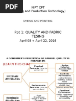 1: Quality and Fabric Tesing: Nift CPT (Clothing and Production Technology)