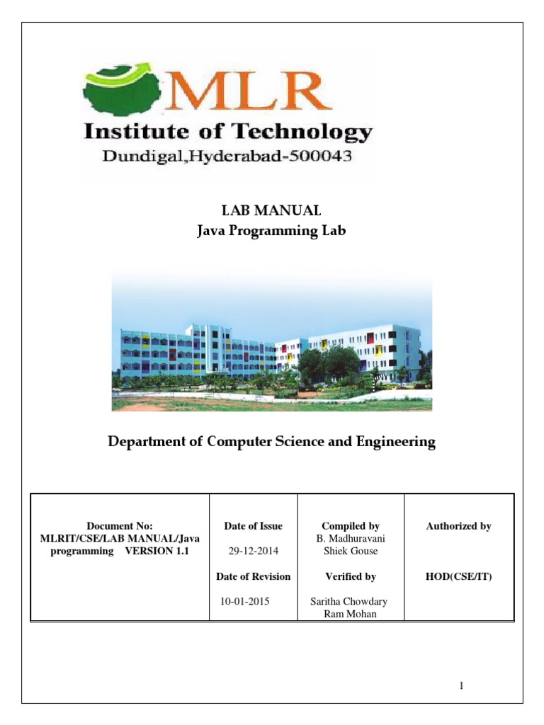 Lab Manual Java Programming Lab PDF Integrated Development