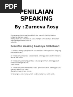 Download Teknik Penilaian Speaking by Zurneva Rosy SN31457843 doc pdf