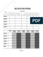 Source Selection Criteria