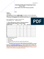 Whs Sped Testing Request Form