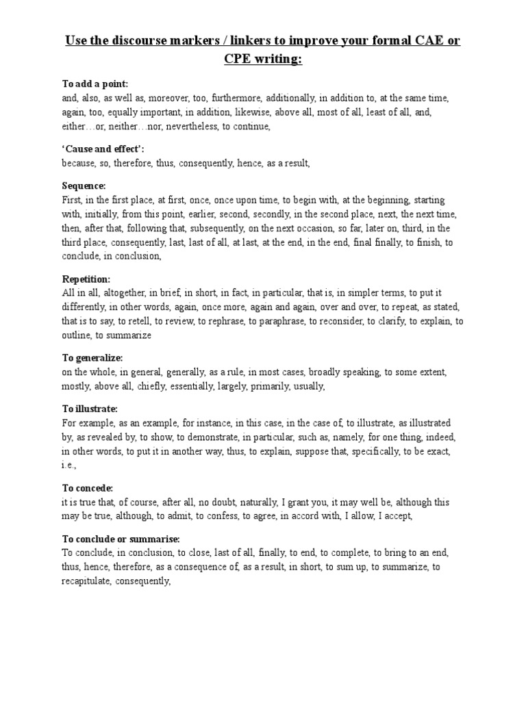 Essay linkers cae picture