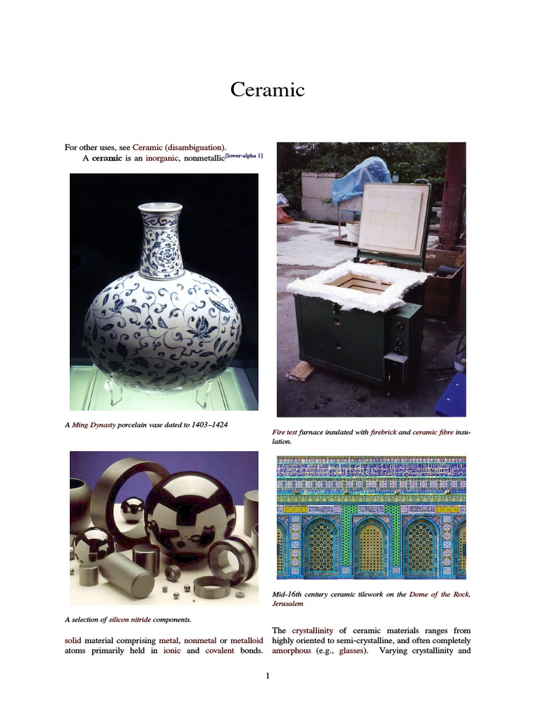 Ceramic Introduction Ceramics Manmade Materials