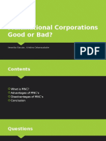 Multinational Corporations Good or Bad?