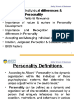 Module I: Individual Differences & Personality: Amity School of Business