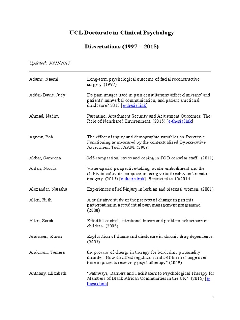 Dissertation psychology examples picture