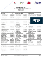 2016 Grand Prix Cycliste Gatineau Start List 2016 (One Page)