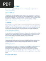 20 Ways To Detect Fraud: 1. Unusual Behavior