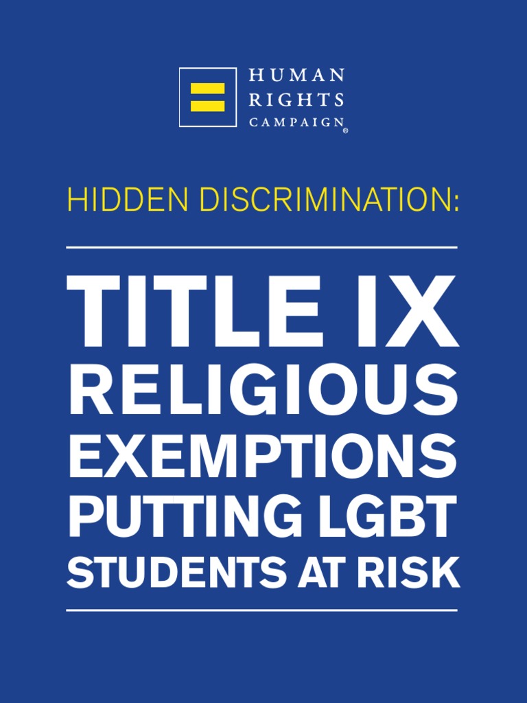 Title IX Exemptions Report Title Ix Civil Rights Act Of 1964