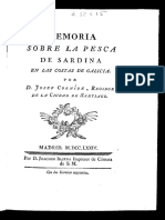 Memoria Sobre La Pesca de Sardina en Las Costas de Galicia - Cornide Saavedra