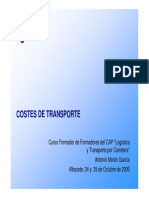 Costes de Transporte, CAP, 2009