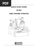 Quick Start Guide HI 903 Karl Fischer Titrator