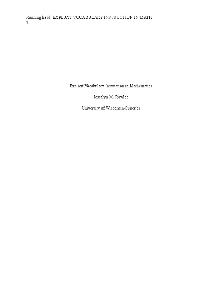 Vocabulary Strategies for Math Success | PDF | Reading Comprehension ...