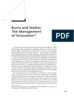 Burns Stalker Management of Innovation