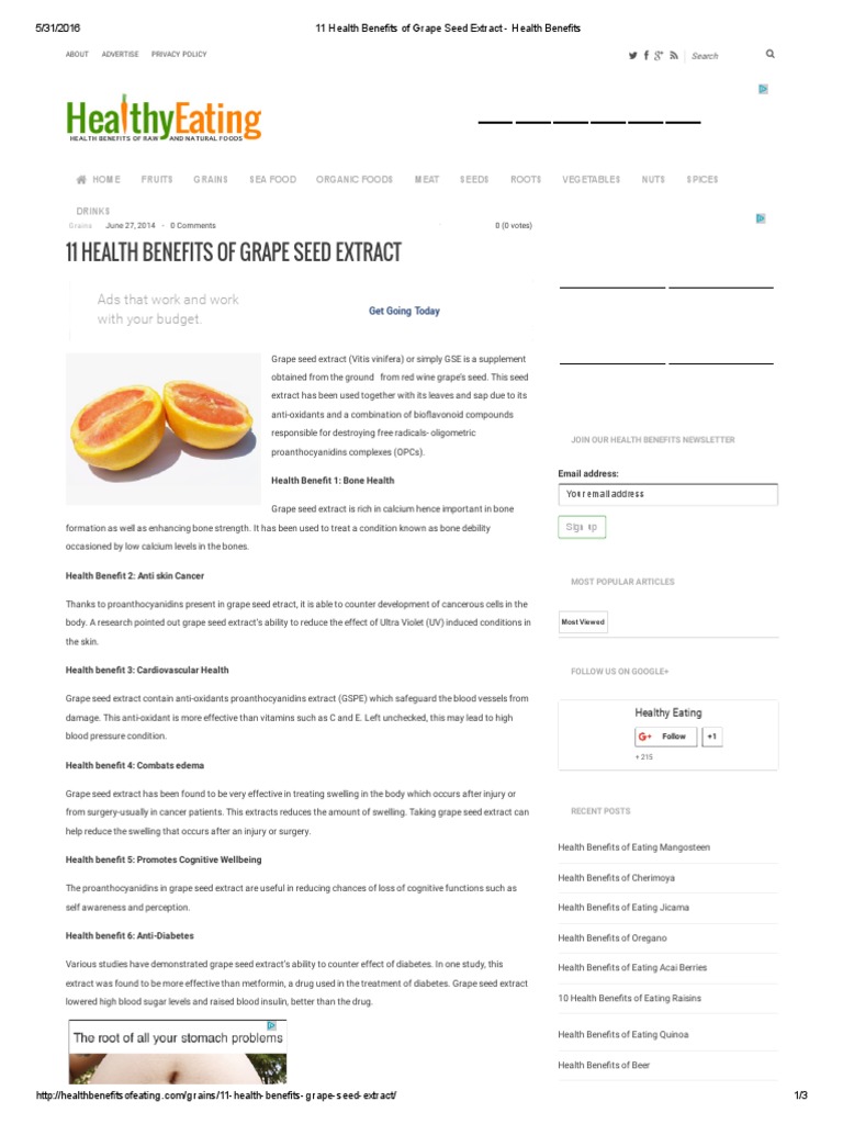 11 Health Benefits of Grape Seed Extract Health Benefits Grape Edema