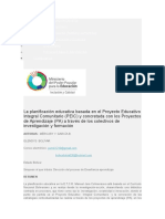 Planificación educativa basada en el PEIC y PAs a través de colectivos de investigación