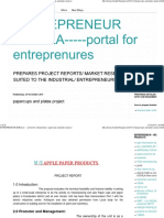 ENTREPRENEUR KERALA - Portal For Entreprenures - Papercups and Plates Project PDF