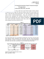 Analisis Kelayakan Proyek Berdasarkan Aspek Finansial Dengan Menggunakan Perhitungan NPV, BCR, Dan IRR