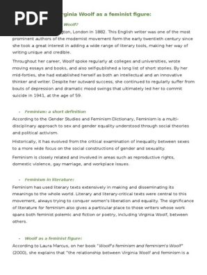 Virginia Woolf As A Feminist Figure Virginia Woolf Feminism