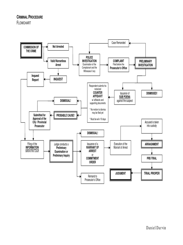 Criminal Procedure Flowchart Guide | PDF | Law