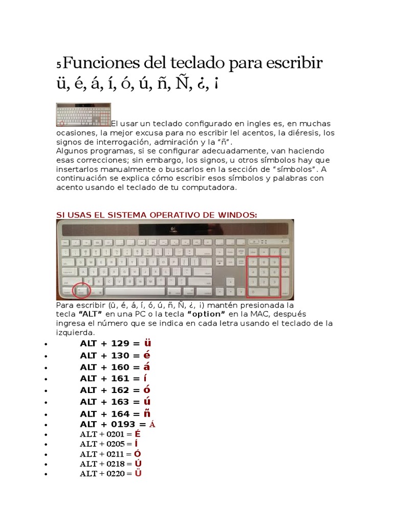 5funciones Del Teclado Para Escribir U