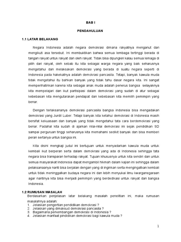 Pengertian Pendidikan Demokrasi