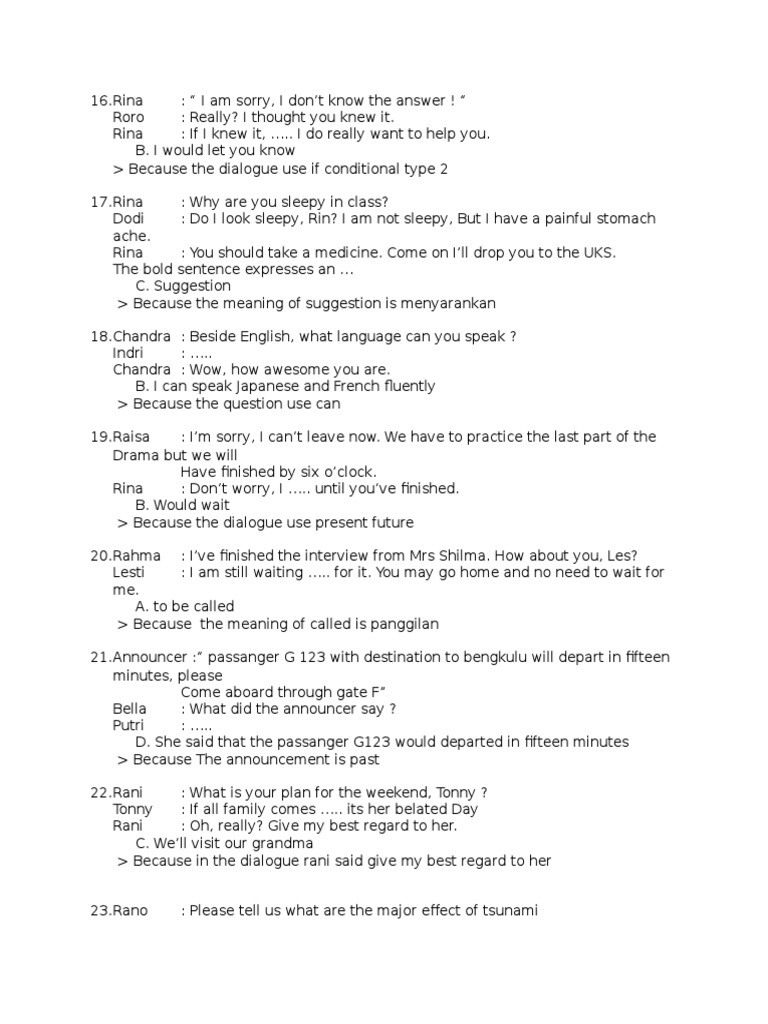 Conditional Dialogues in English Class | PDF